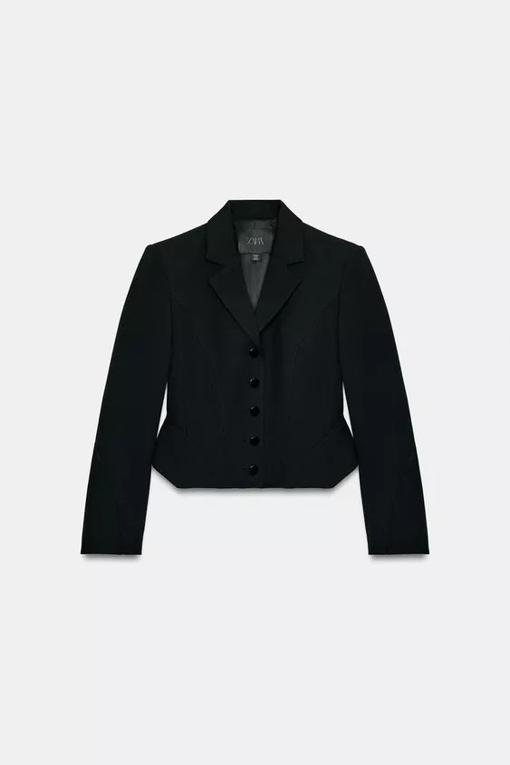 CROPPED TOPSTITCHED BLAZER ZW COLLECTION | Zara US