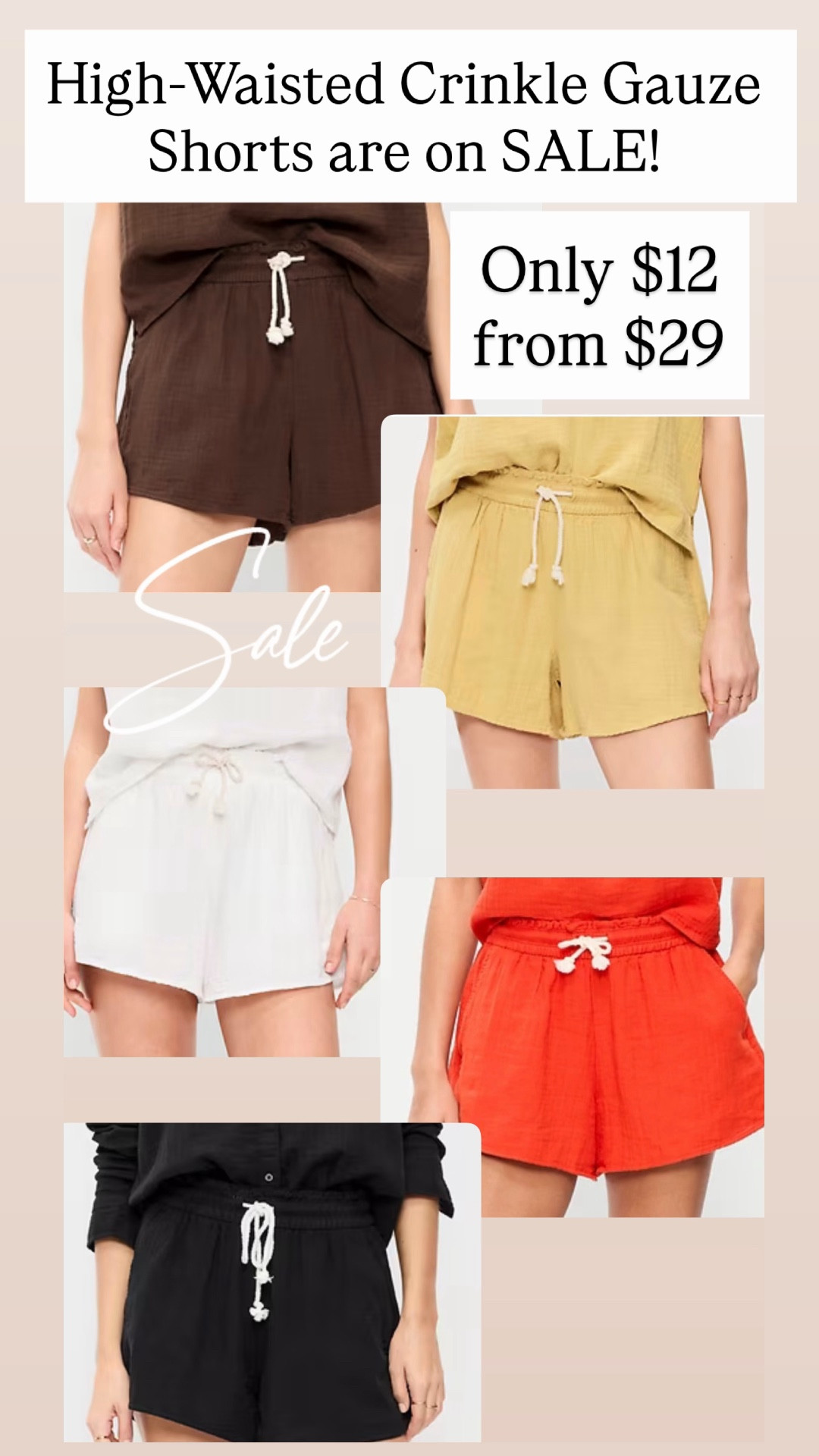 High-Waisted Crinkle Gauze Shorts are $12 from $29

#LTKSaleAlert