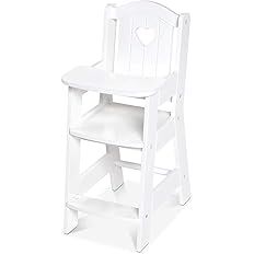 Melissa & Doug Mine to Love Wooden Play High Chair for Dolls, -Stuffed Animals - White (18H x 8W ... | Amazon (US)