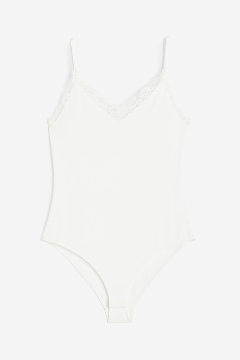 Lace-trimmed Jersey Bodysuit | H&M (US + CA)