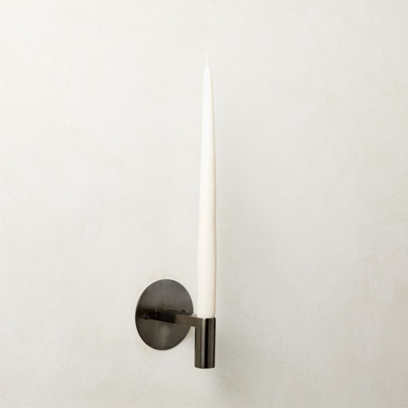 Forde Blackened Brass Wall Sconce Taper Candle Holder | CB2 | CB2