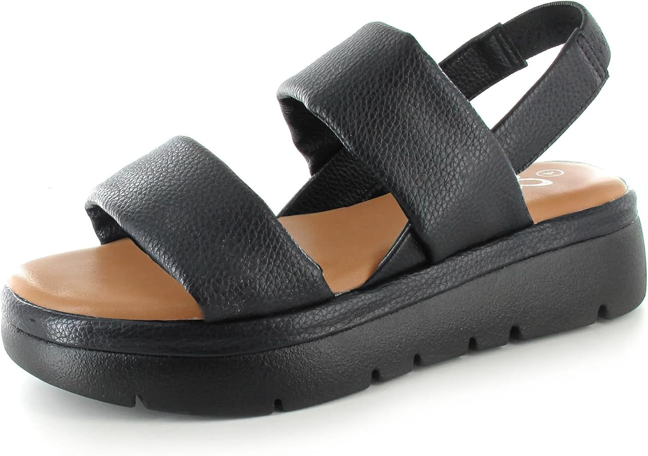 ella Womens Chunky Sandals Strappy Comfort Padded Cleated Flatform Holiday Summer Shoes | Amazon (UK)