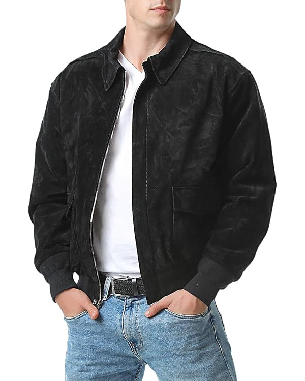 Landing Leathers Men Air Force A-2 Leather Flight Bomber Jacket (Also available in Big & Tall) | Amazon (US)