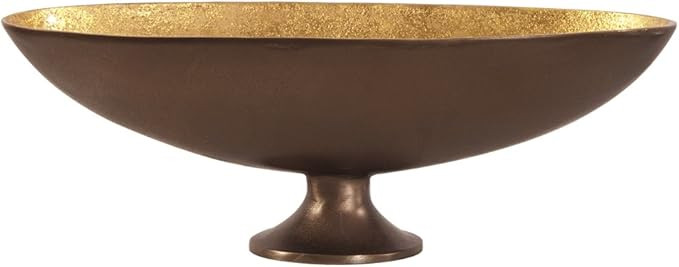 Howard Elliott Collection Howard Elliot Medium, Seascape Natural Oblong Bronze Footed Bowl with G... | Amazon (US)