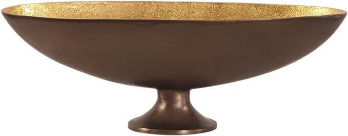 Howard Elliott Collection Howard Elliot Medium, Seascape Natural Oblong Bronze Footed Bowl with G... | Amazon (US)