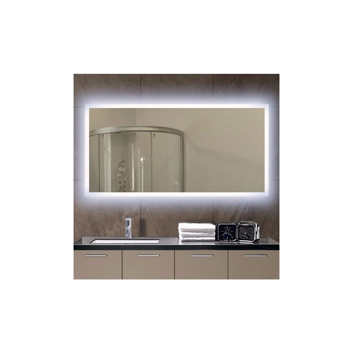 48" W x 24" H Rectangular Frameless Wall Mounted Mirror with LED Lighting and IR Sensor | Build.com, Inc.