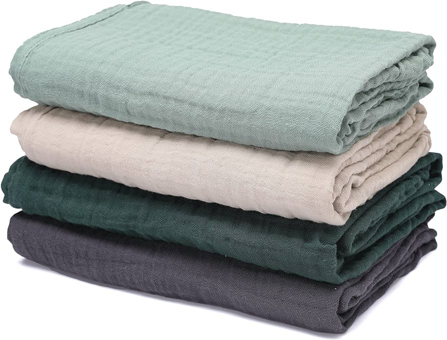 Baby Muslin Swaddle Blankets for Boys and Girls,4-Pack Breathable and Skin-Friendly,Wrap Soft Sil... | Amazon (US)