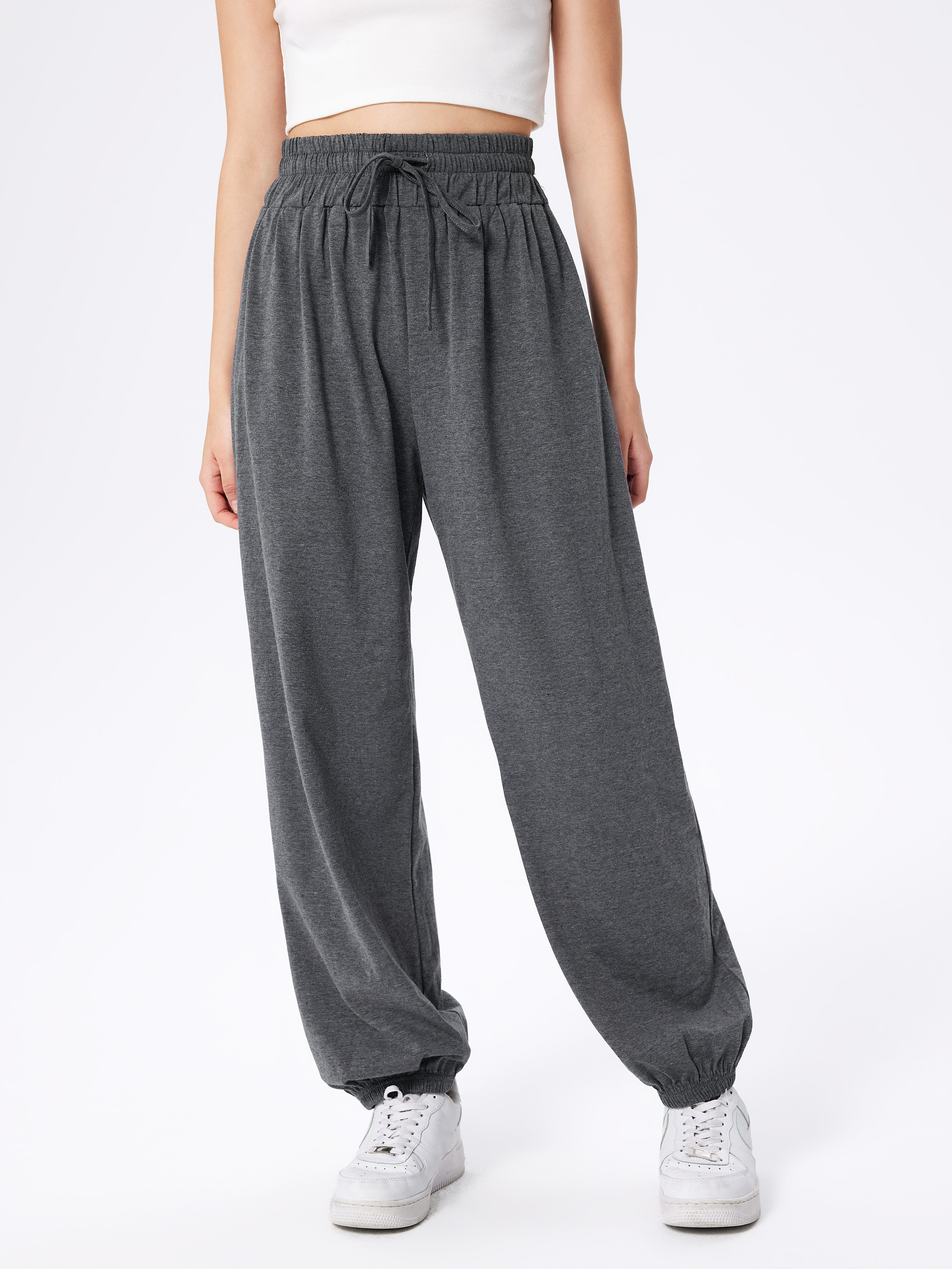 Jersey Solid Knotted Jersey Trousers For School Daily Casual Gym/Sports | Cider