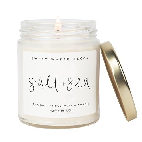 Sweet Water Decor Salt and Sea Candle - Sea Salt, Citrus, Amber, Musk, Beach Scented Soy Candles ... | Amazon (US)