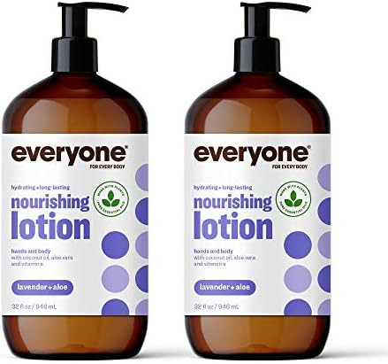 Everyone Nourishing Hand and Body Lotion, 32 Ounce (Pack of 2), Lavender and Aloe, Plant-Based Lotio | Amazon (US)