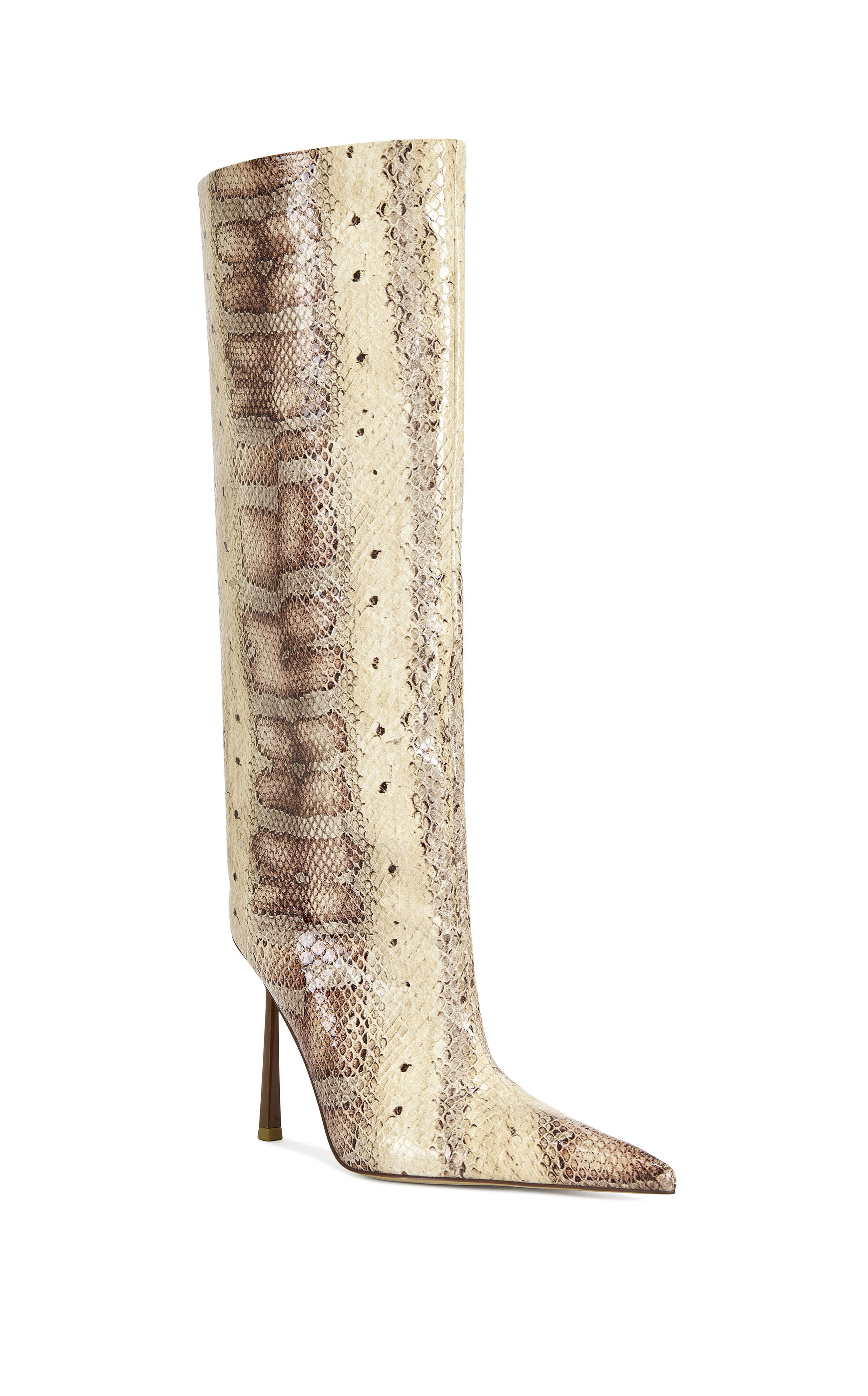 AZALEA WANG Women's Madeye Nude Snake Stiletto Boots | PacSun