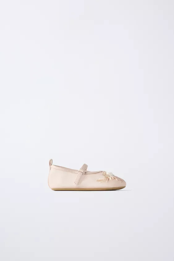 ORGANZA FLOWER BALLET FLATS | Zara US