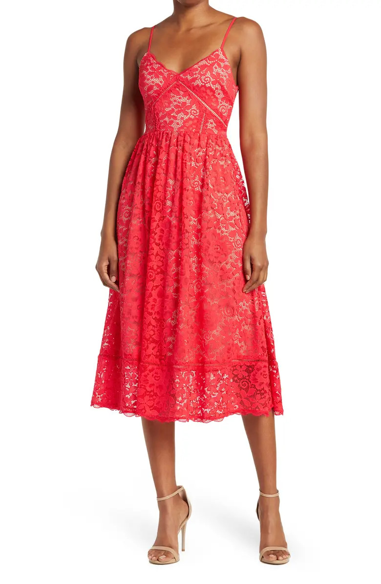 Crochet Stretch Lace Midi Dress | Nordstrom Rack