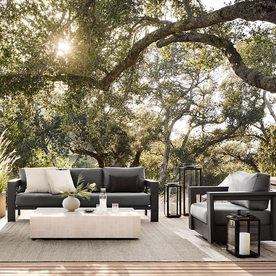 Walker 63" Metal Outdoor Loveseat with Canvas Charcoal Sunbrella ® Cushions

#LTKOver40 #LTKHome #LTKSaleAlert
