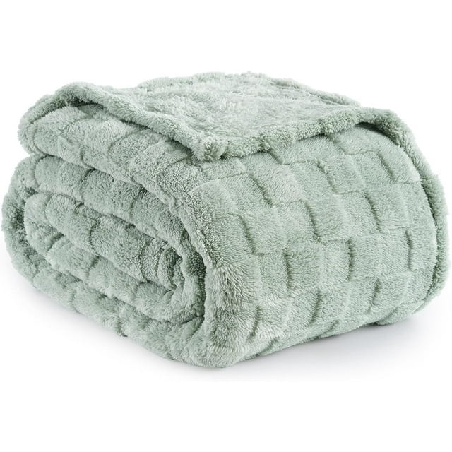 PHF Checkered Fleece Blanket Twin Size for Sofa Bed, Contemporary Flannel Fleece 3D Jacquard Fluf... | Walmart (US)