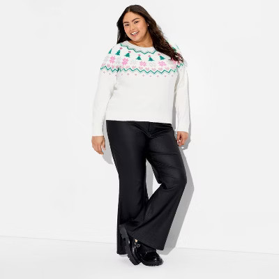 Women's Holiday Fair Isle Festive Graphic Sweater - 3X | Target