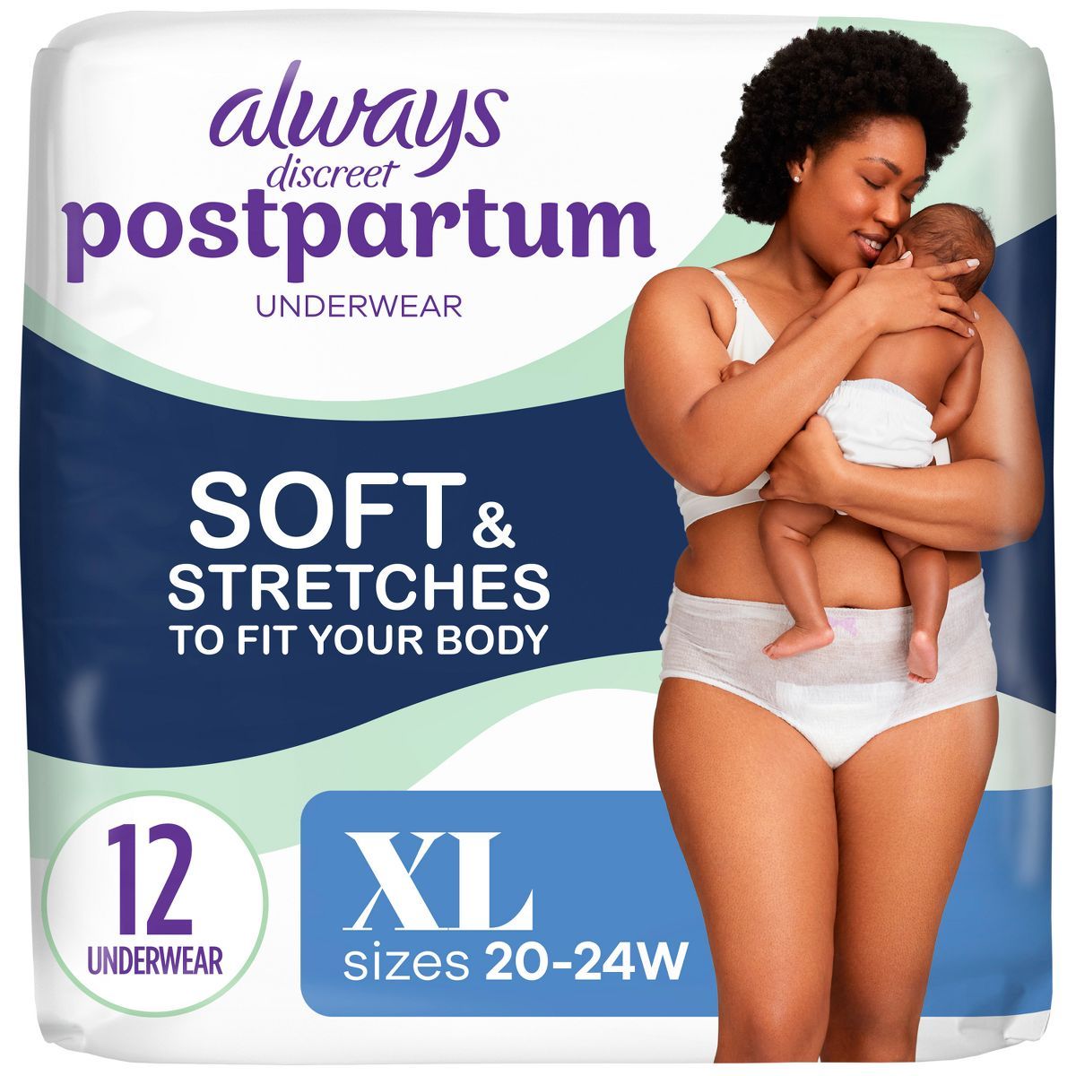 Always Discreet Postpartum Underwear Maxi Pad - XL - 12ct | Target