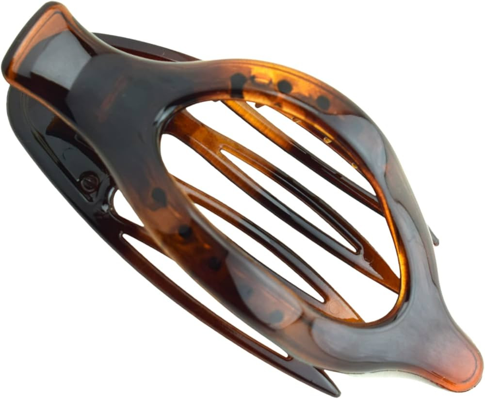 Parcelona French Wide Beak Celluloid Tortoise Shell Girls Side Slide-in Barrette Clip Strong Hold... | Amazon (US)