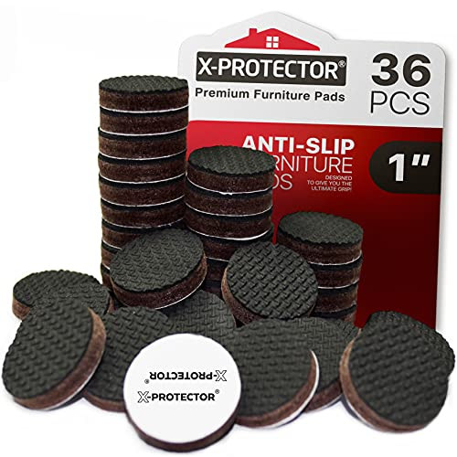 X-PROTECTOR NON SLIP FURNITURE PADS - PREMIUM 36 pcs 1" Furniture Grippers - Best SelfAdhesive Rubbe | Amazon (US)