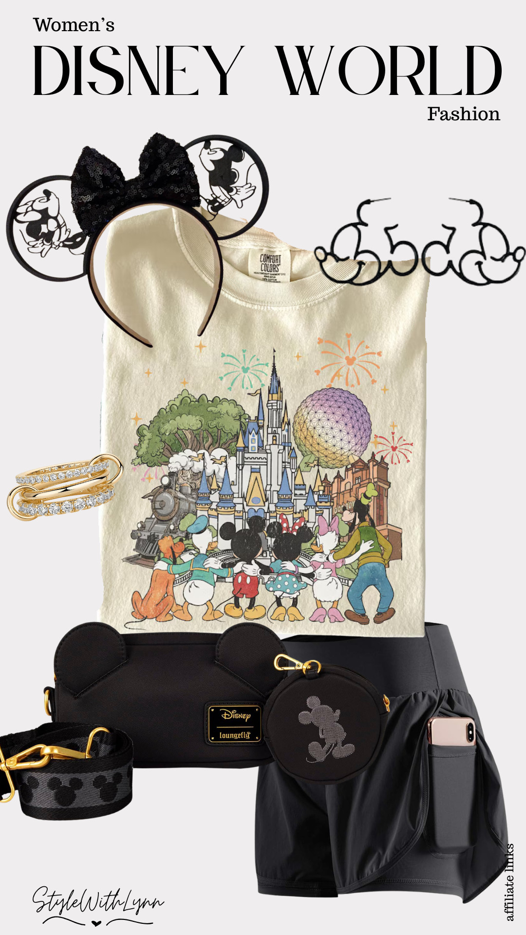POV: You just found the perfect classic Disney outfit for your next park day.

This neutral graphic tee featuring the castle and all the fab five gives main character energy without trying too hard. I paired it with a sleek black skort (hello comfort and pockets 🙌), classic black Minnie ears, and a chic Disney belt bag for hands-free rides, snacks, and fireworks pics. Effortless, timeless, and SO cute for Magic Kingdom days.

Shop everything linked in my LTK 💫

    


Disney World women’s outfit, Magic Kingdom outfit, Disney graphic tee outfit, castle shirt Disney, Minnie ears black sequin, Disney belt bag, Loungefly belt bag, Disney skort outfit, comfortable Disney park outfit, Disney vacation style, neutral Disney outfit, Disney fireworks outfit, cute Disney World outfits for women, Disney trip outfit ideas, park day outfit Disney 

 #ltkcreator #ltktravel #disneyworldstyle #magickingdomoutfit #disneyoutfitinspo #LTKootd #LTKTravel