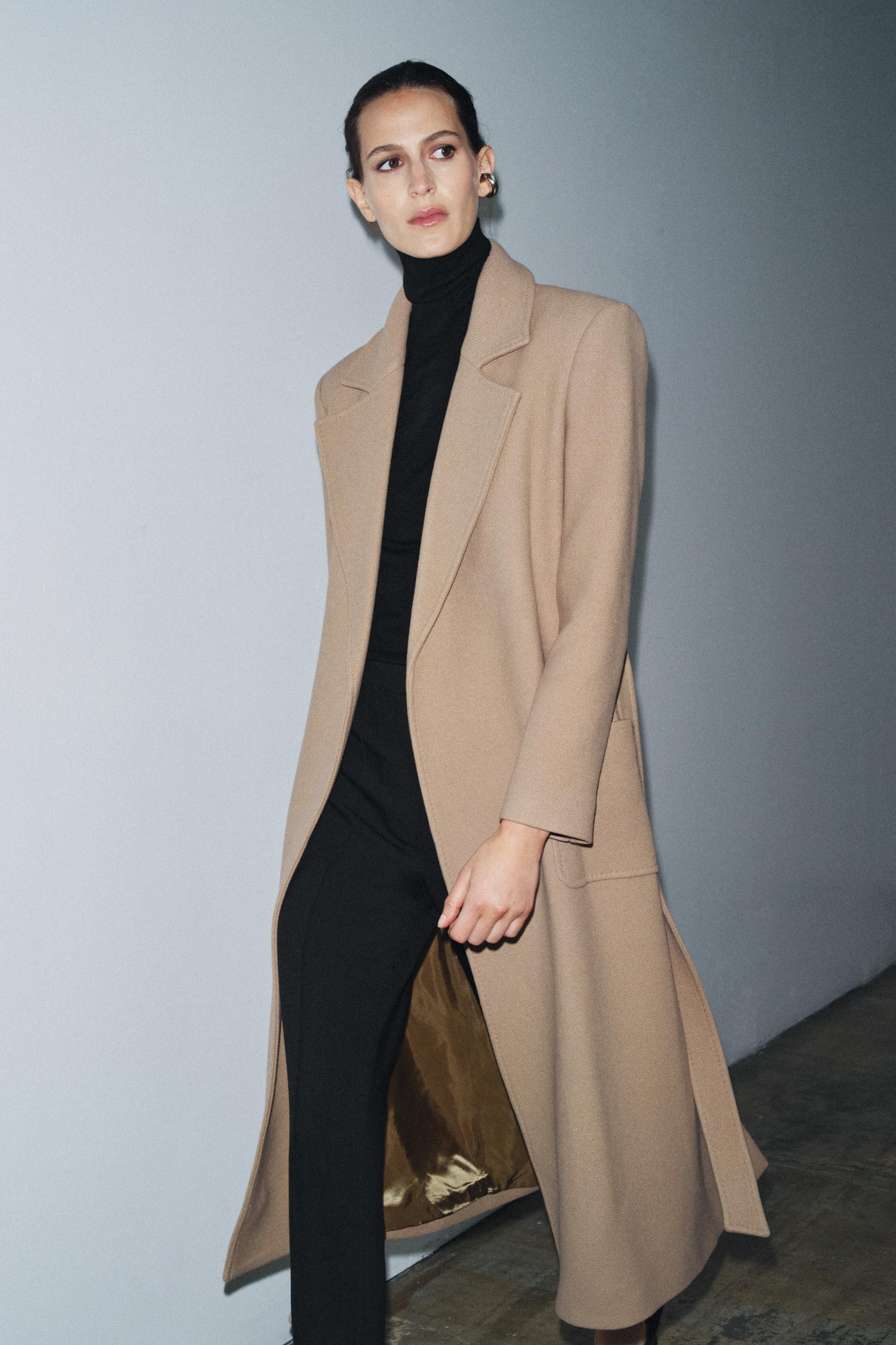 ZW COLLECTION WOOL BLEND BELTED COAT | Zara US