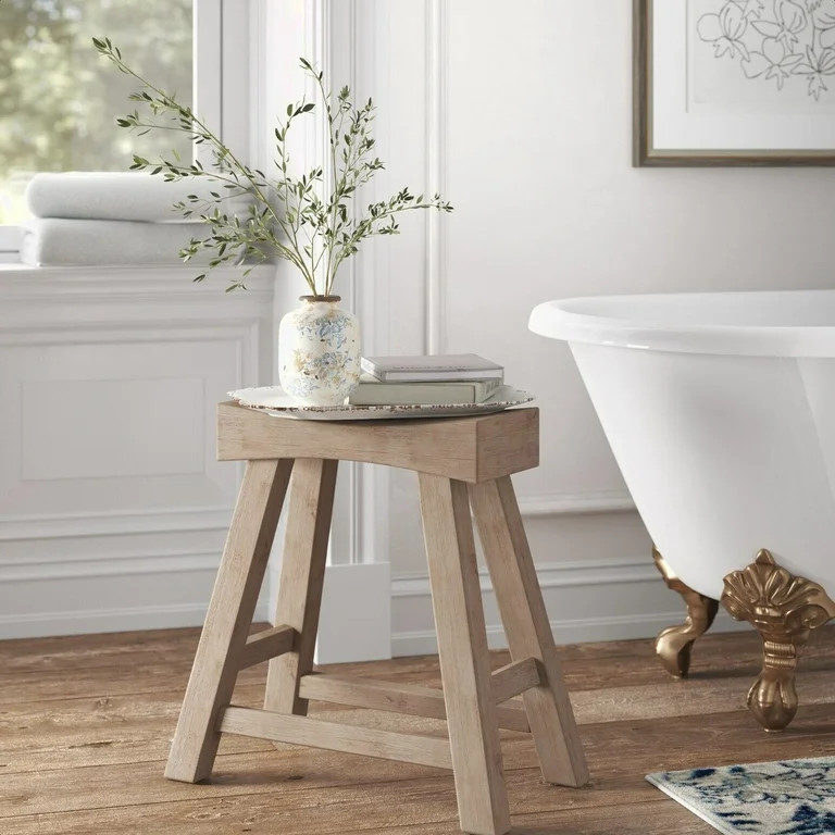 Milanhome Corsair Solid Wood Accent Stool | Walmart (US)