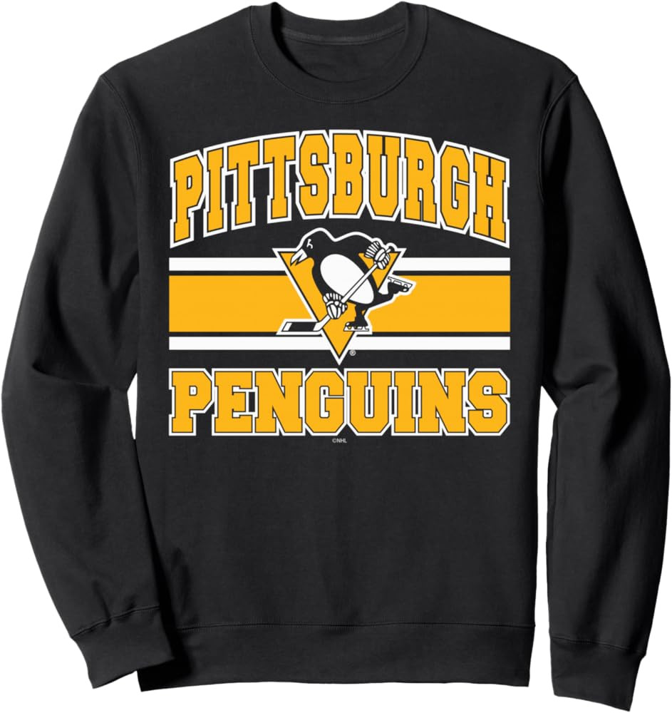 Pittsburgh Penguins Stripe Black Officially Licensed Sweatshirt | Amazon (US)