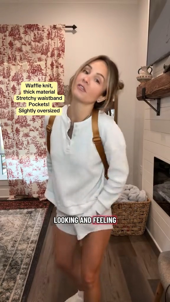 Waffle knit 2 piece set! It’s great for pjs or running errands. The top can be worn seperate also! I’m in a size small. 

#LTKootd #LTKSpringSale