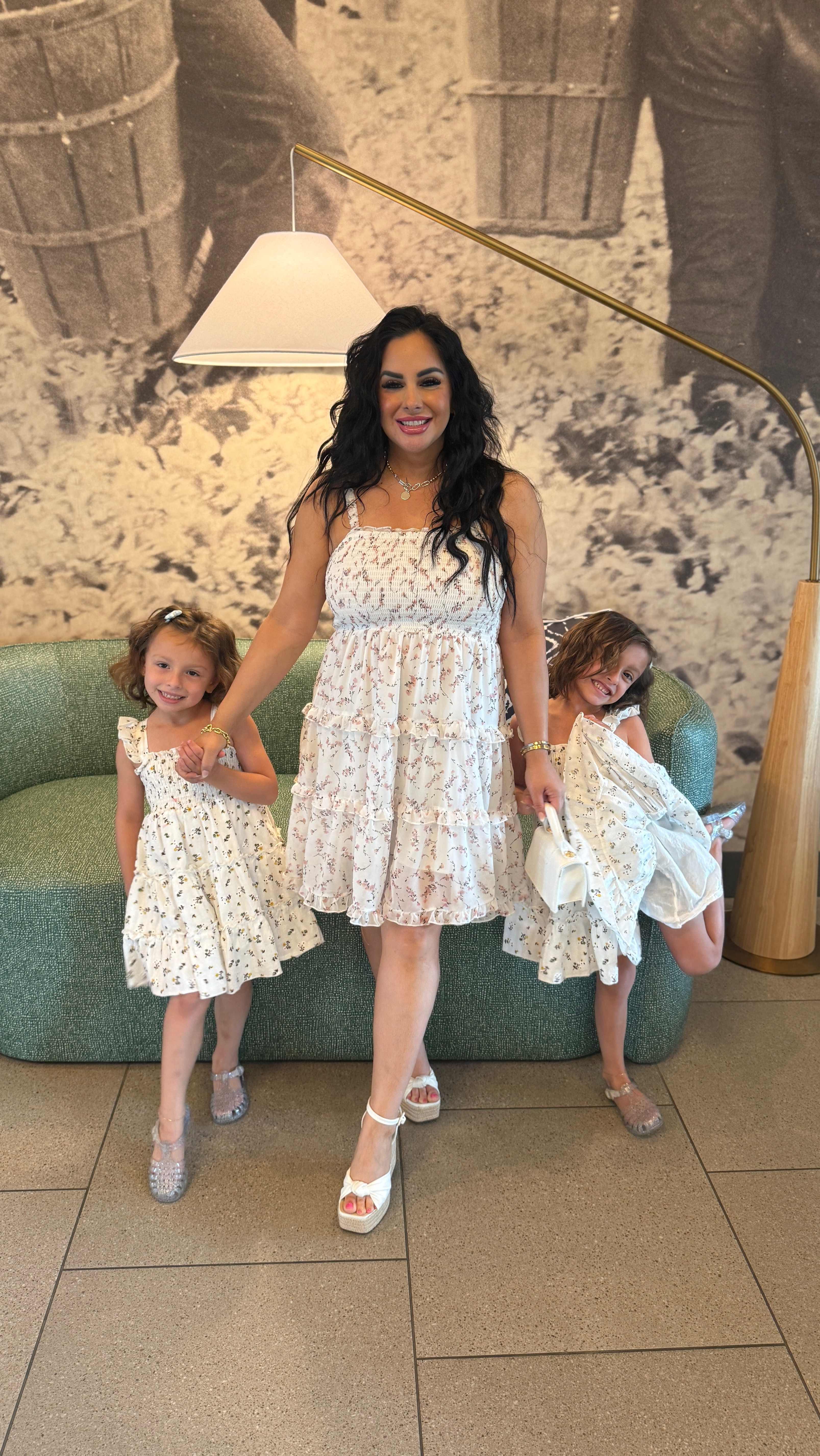 Matching dresses, endless giggles, and the best brunch with my favorite little girls 👯‍♀️ and our amazing family 🥰 Feeling so loved and grateful this Mother’s Day 💐 Being their mama is the greatest gift of all ❤️ #MothersDay #MomLife #TwinMama #FamilyBrunch #GratefulHeart”


