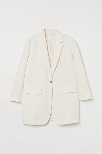 Oversized linen-blend jacket | H&M (UK, MY, IN, SG, PH, TW, HK)