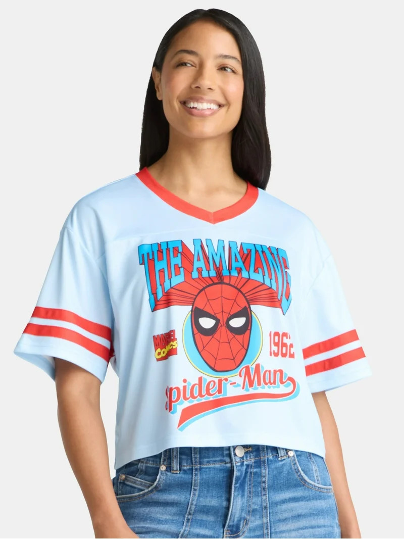 Spider-Man Women’s Graphic Football Skimmer Jersey, Sizes XXS-2XL | Walmart (US)