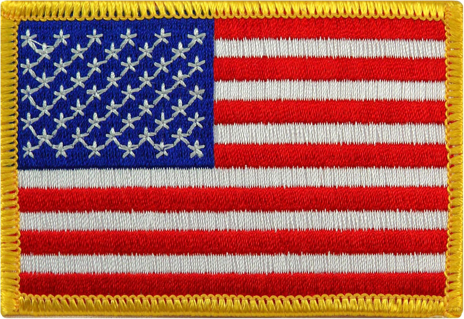 American Flag Embroidered Patch Gold Border USA United States of America Military Uniform Emblem | Amazon (US)
