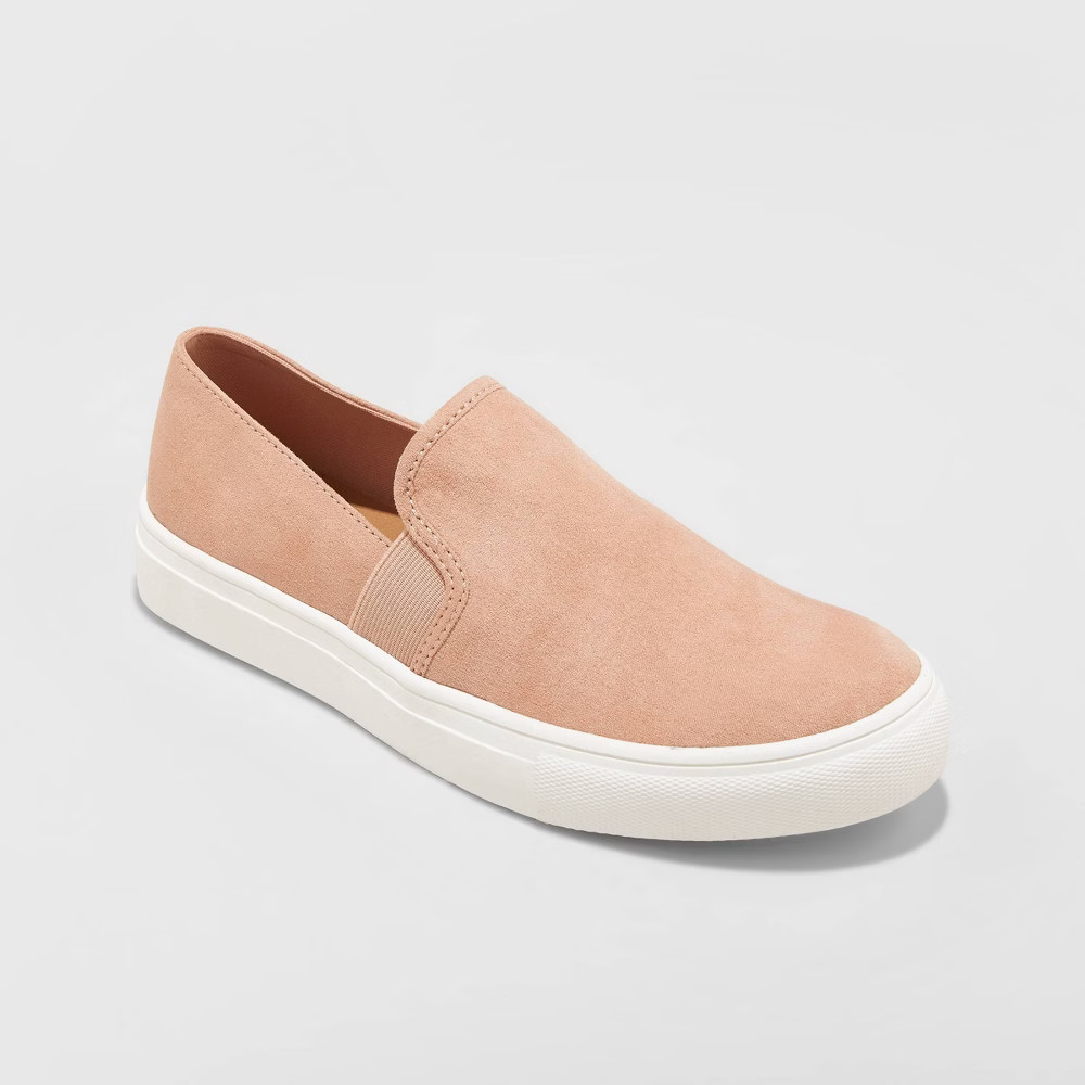 Women's Rose Microsuede Slip On Twin Gore Sneakers - Universal Thread Blush 5.5 | Target