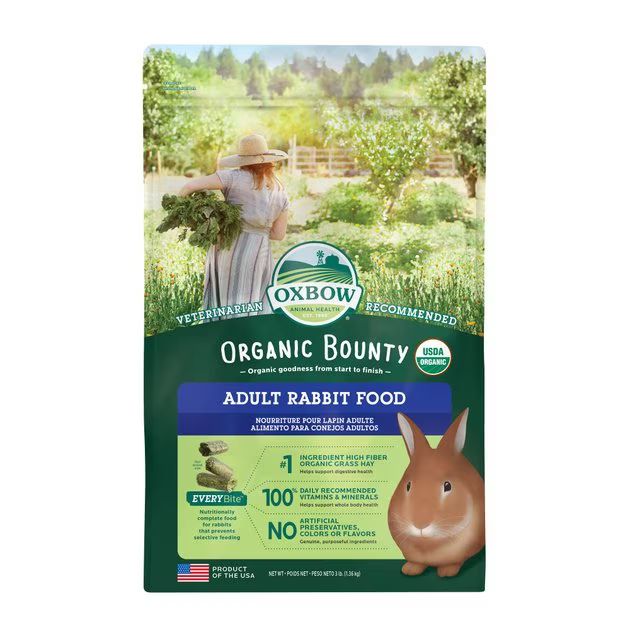 Oxbow Organic Bounty Adult Rabbit Food, 3-lb bag | Chewy.com