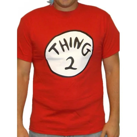 Thing 2 T-Shirt Costume Cat In The Hat Movie Dr Seuss Book Adult Womens Kids | Walmart (US)