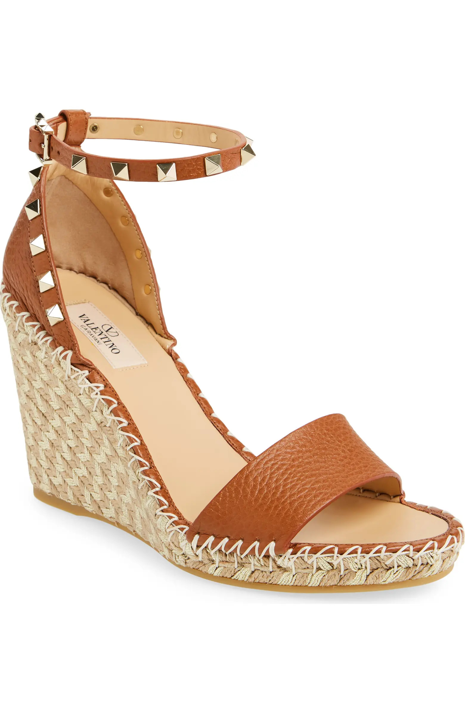 Valentino Rockstud Espadrille Wedge Sandal (Women) | Nordstrom