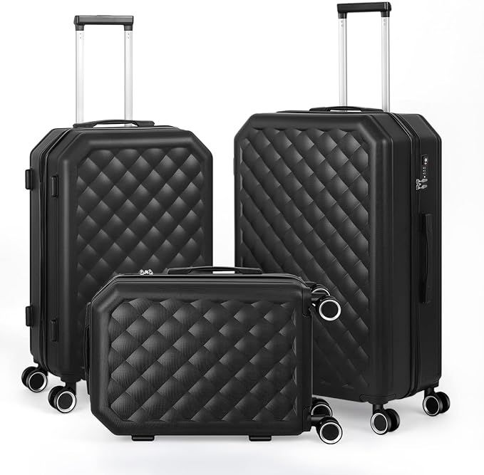 LING RUI Luggage Sets with TSA Approved, Lightweight Hard Shell Travel Large Rolling Checked Suit... | Amazon (US)
