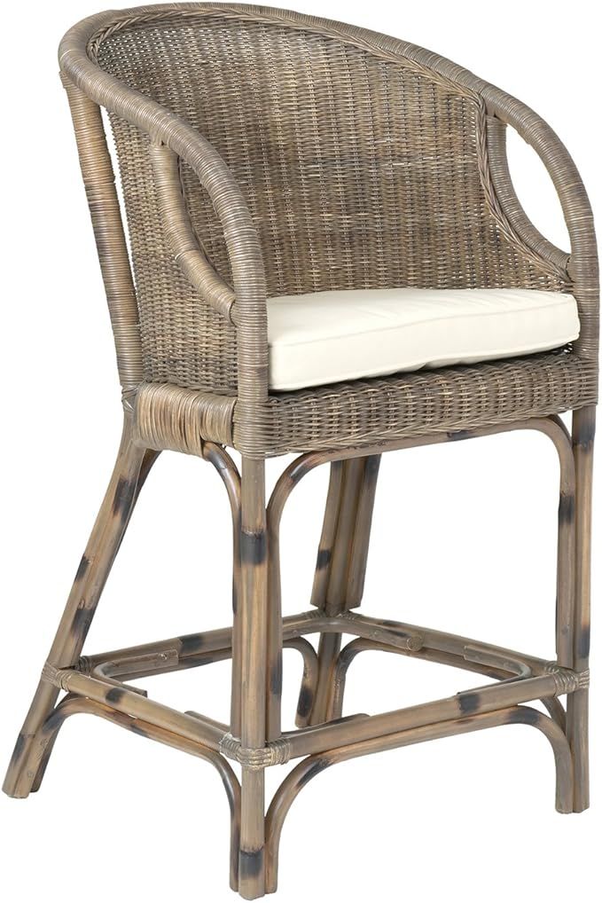 East at Main Layla Brown Rattan Counterstool, (21x20.5x38) | Amazon (US)