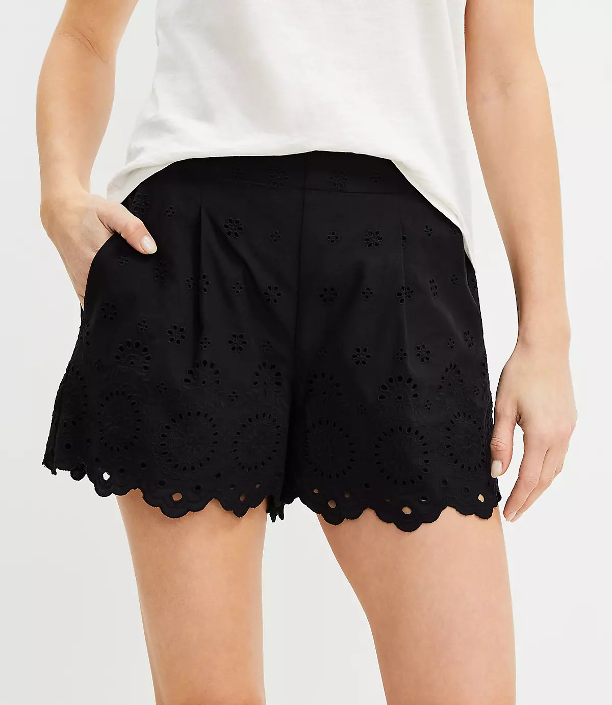 Eyelet Pull On Shorts | LOFT | LOFT