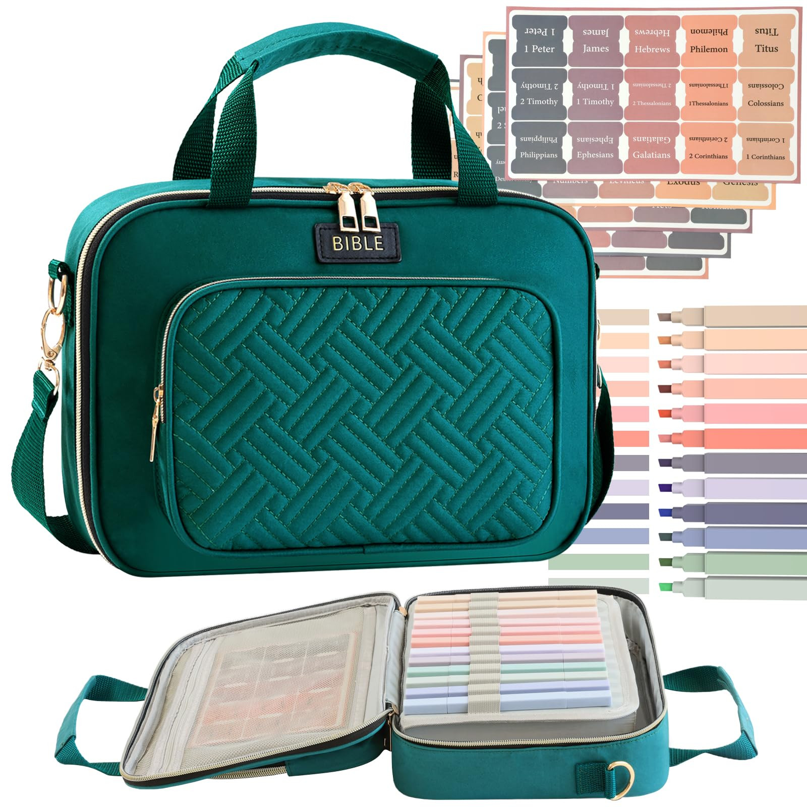 Bible Cover for Women Bible Case, Large Bible Bag, Bible Study Supplies Bible Journaling Kit Book... | Amazon (US)