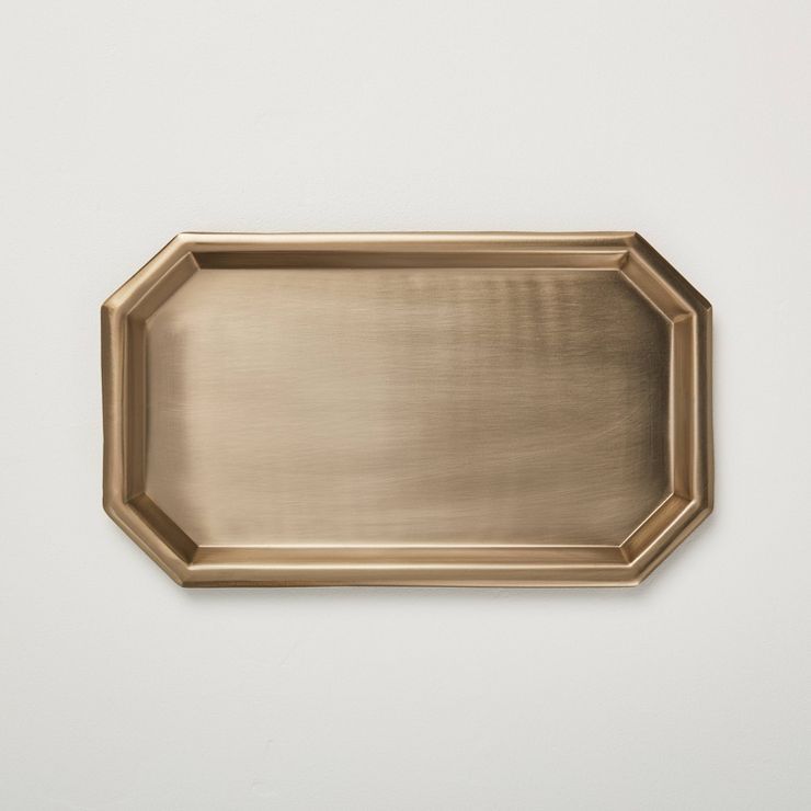 Large Metal Desk Accessory Tray Brass Finish - Hearth &#38; Hand&#8482; with Magnolia | Target