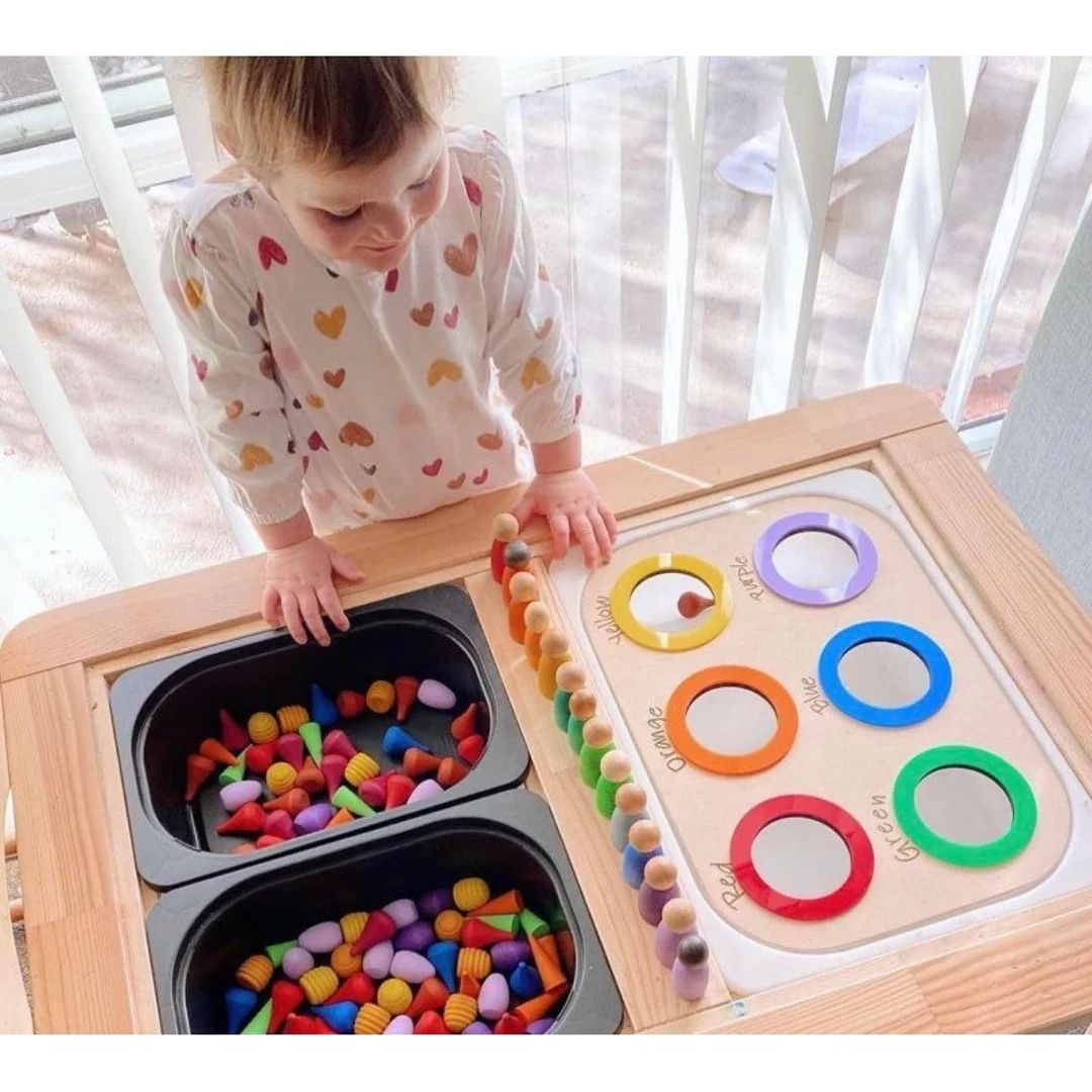FLISAT/ TROFAST Coloured Large Ball Table Insert or Tub. Wooden Insert. Sensory play table. IKEA.... | Etsy (AU)