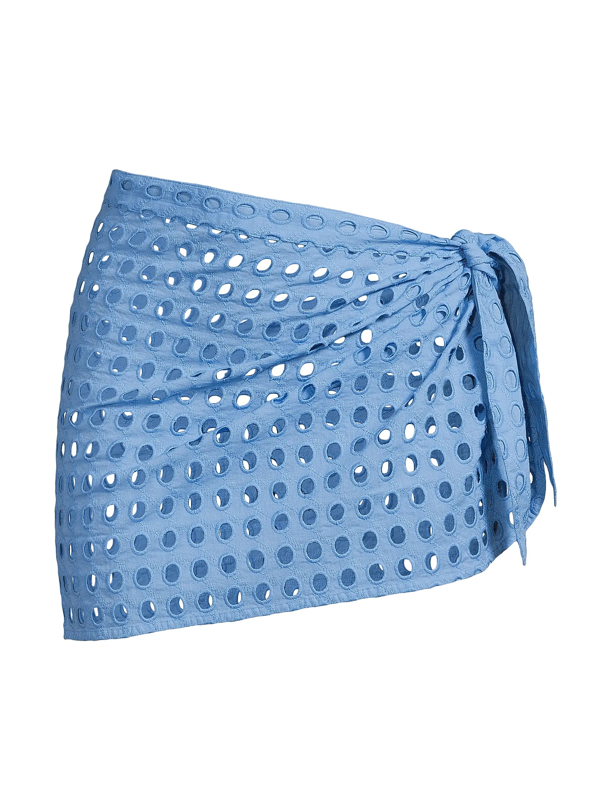 The Mini Wrap Eyelet Cotton Pareo Skirt | Saks Fifth Avenue