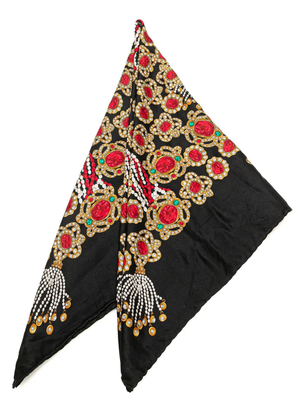 CHANEL Pre-Owned 20th Century Bijoux Silk Scarf scarves - Black | Farfetch Global