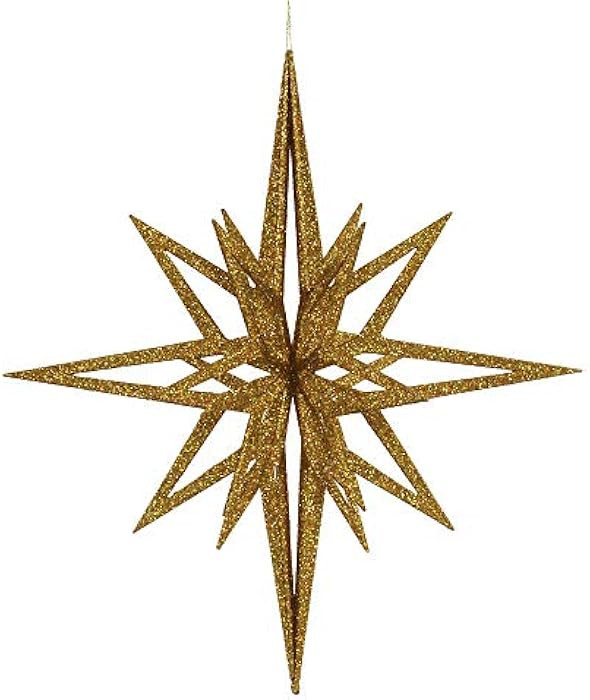 Vickerman 24" Gold Iridescent 3D Glitter Star | Amazon (US)