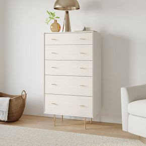 Modernist Wood & Lacquer 5-Drawer Dresser (28") - Winter Wood | West Elm (US)