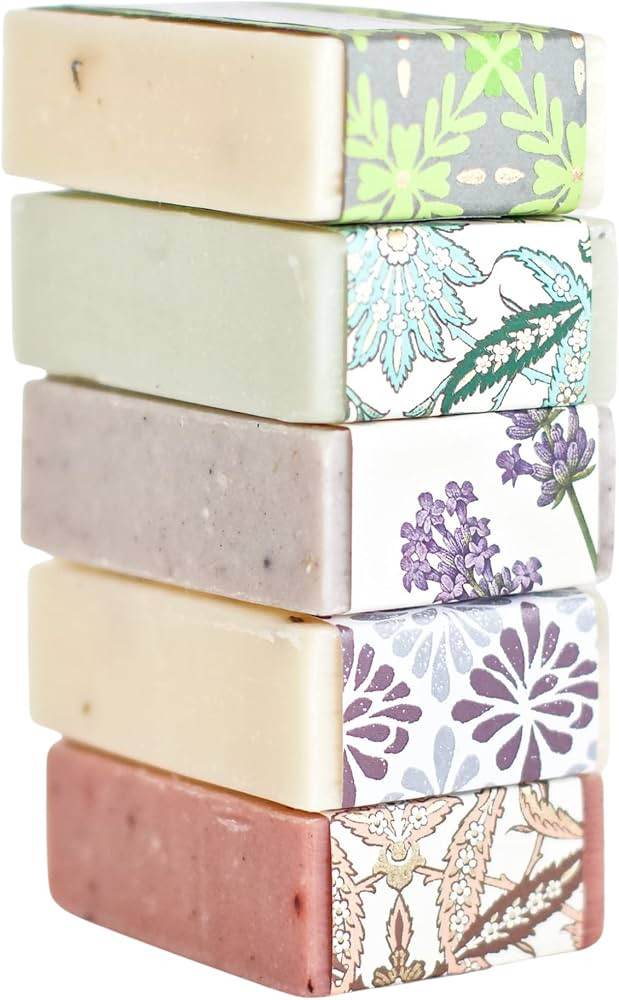 Handmade Natural Bar Soap - Set of 5 - Christmas Gifts for Women Artisan essential oil soap | Amazon (US)