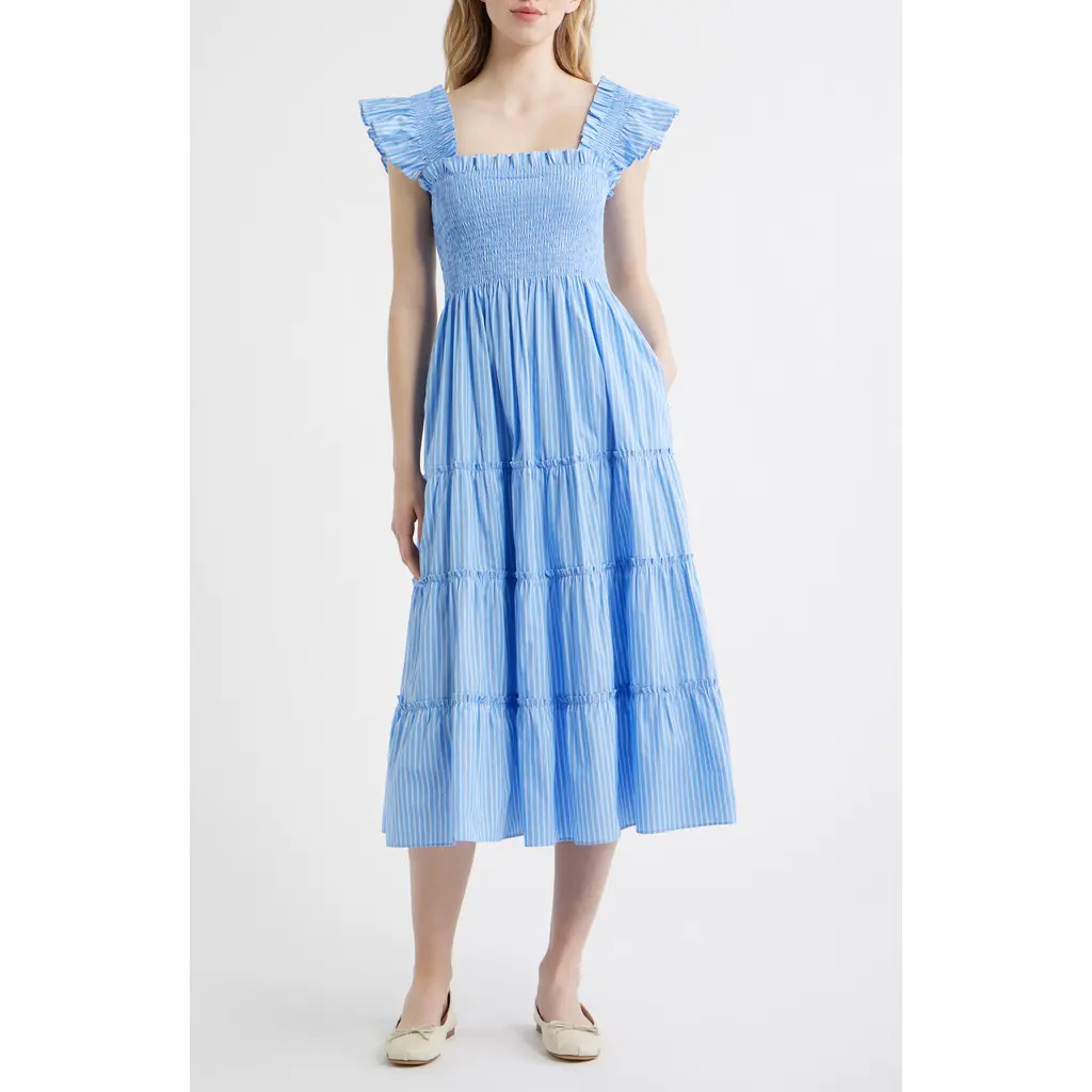 Hill House Home The Ellie Nap Dress in Blue Stripe at Nordstrom, Size Small | Nordstrom