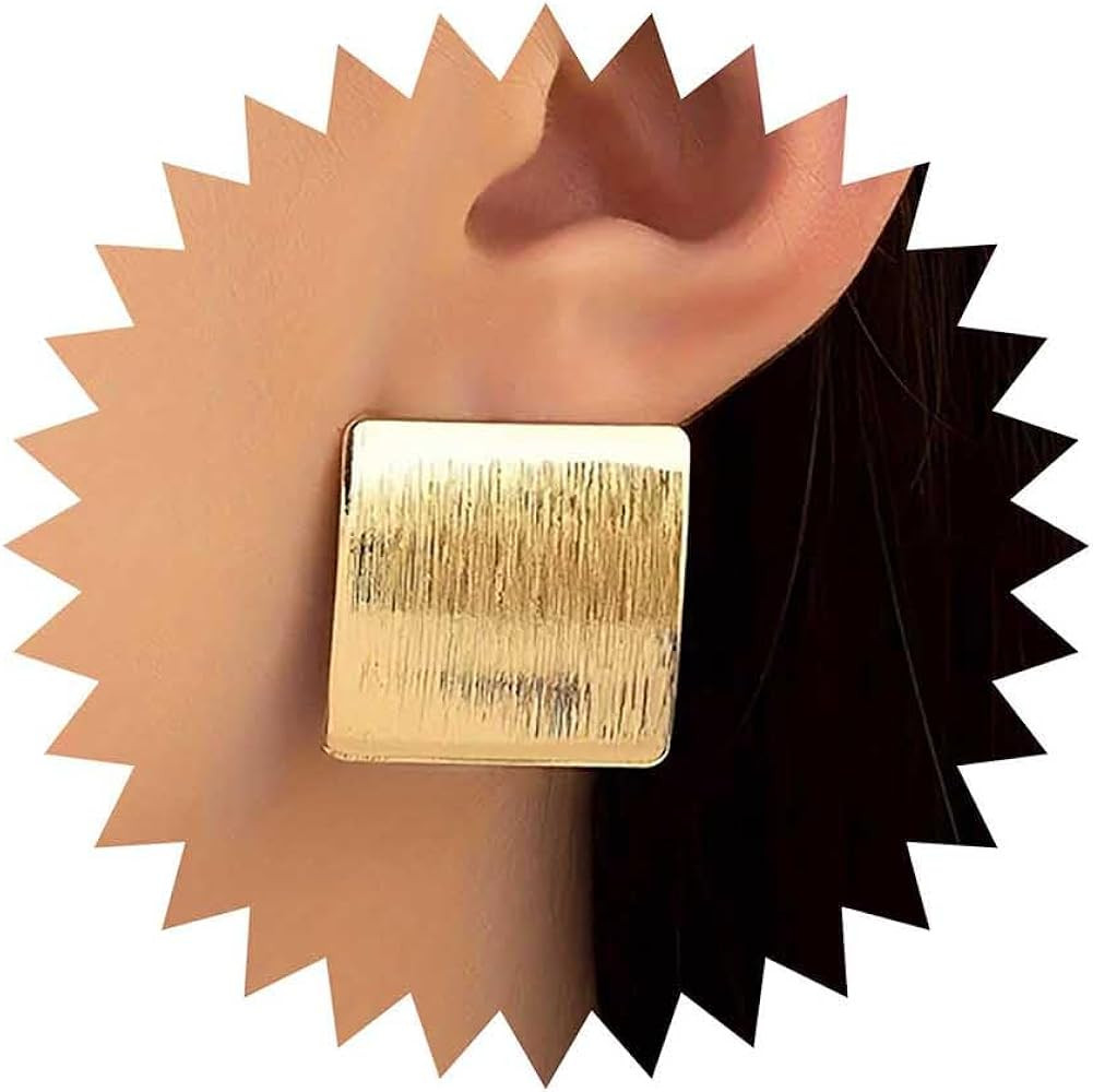 Vintage Big Square Stud Earrings Gold Square Earrings Metal Square Stud Earrings Exaggerated Geom... | Amazon (US)