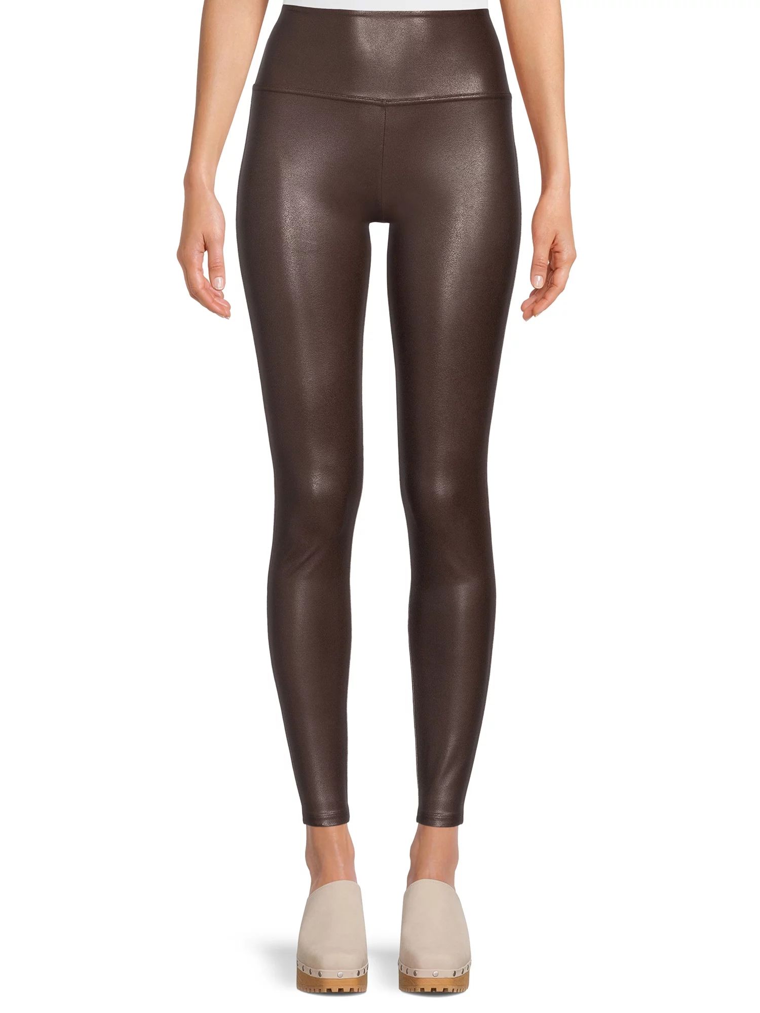 Time and Tru Women's Faux Leather Leggings, Sizes S-3XL - Walmart.com | Walmart (US)